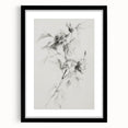 Abstract floral frame with a black mat, showcasing vibrant, colorful flowers against a neutral background, ideal for enhancing modern home decor.