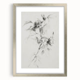 Abstract floral artwork framed in silver, showcasing intricate designs with a mat finish, ideal for modern home decor or office aesthetics.