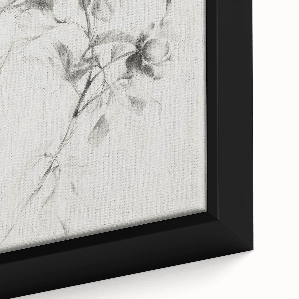 Close-up of a framed canvas displaying vibrant abstract floral designs with rich colors of pink, blue, and gold, showcasing intricate brush strokes and textures.