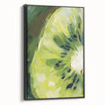 Black and white vintage poster art of assorted fruits on framed canvas, ideal for bedroom wall decor.