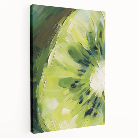A large canvas featuring an array of colorful fruits in a realistic style, suitable for kitchen wall art.