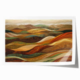 Rolled canvas print depicting autumnal floral scene in rich orange and red tones, suitable for dining room wall art.