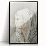 Classic Romantic Paintings: Portrait of an Elderly Woman in Romantic Style