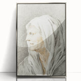 Classic Romantic Paintings: Portrait of an Elderly Woman in Romantic Style