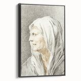 Classic Romantic Paintings: Portrait of an Elderly Woman in Romantic Style