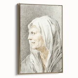 Classic Romantic Paintings: Portrait of an Elderly Woman in Romantic Style