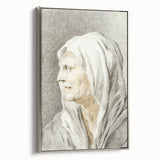 Classic Romantic Paintings: Portrait of an Elderly Woman in Romantic Style