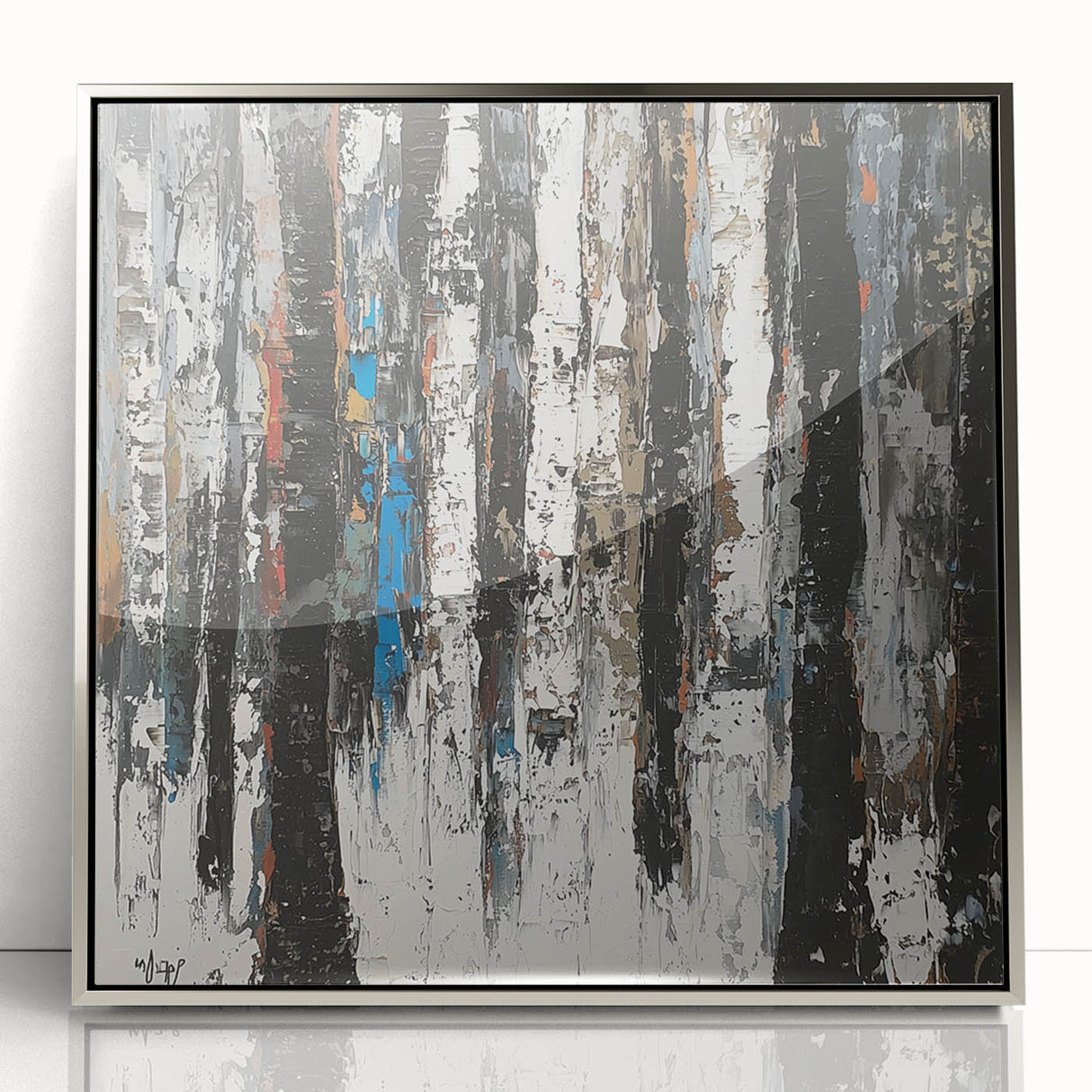 Dining Room Wall Decor – Abstract Forest Textured Canvas Art