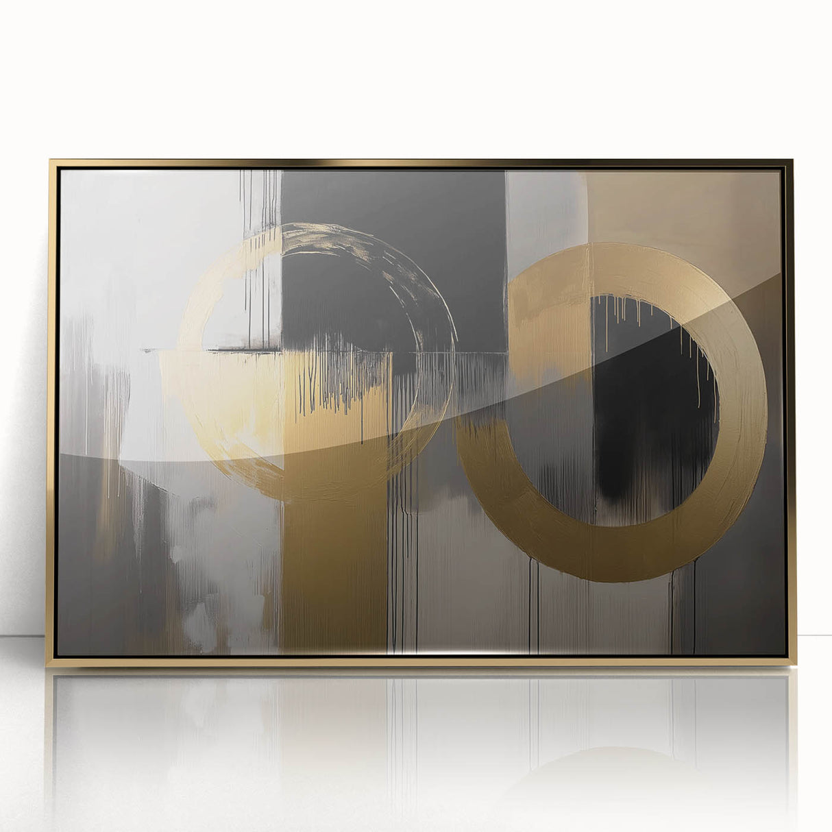 Gold & Black Abstract Wall Art – Modern Luxury Canvas Print