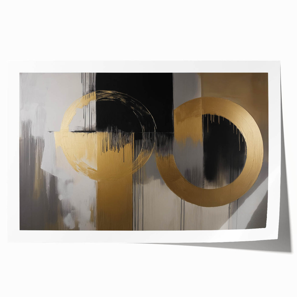 Gold & Black Abstract Wall Art – Modern Luxury Canvas Print