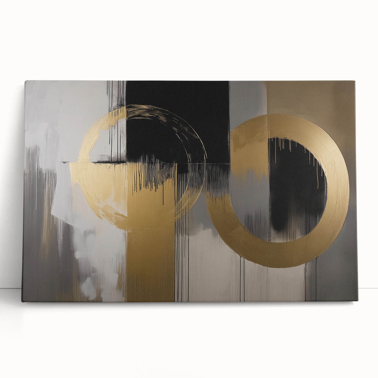 Gold & Black Abstract Wall Art – Modern Luxury Canvas Print