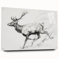 Abstract figurative acrylic artwork displayed in a side view, showcasing vibrant colors and intricate details, secured with decorative pins for an artistic touch.