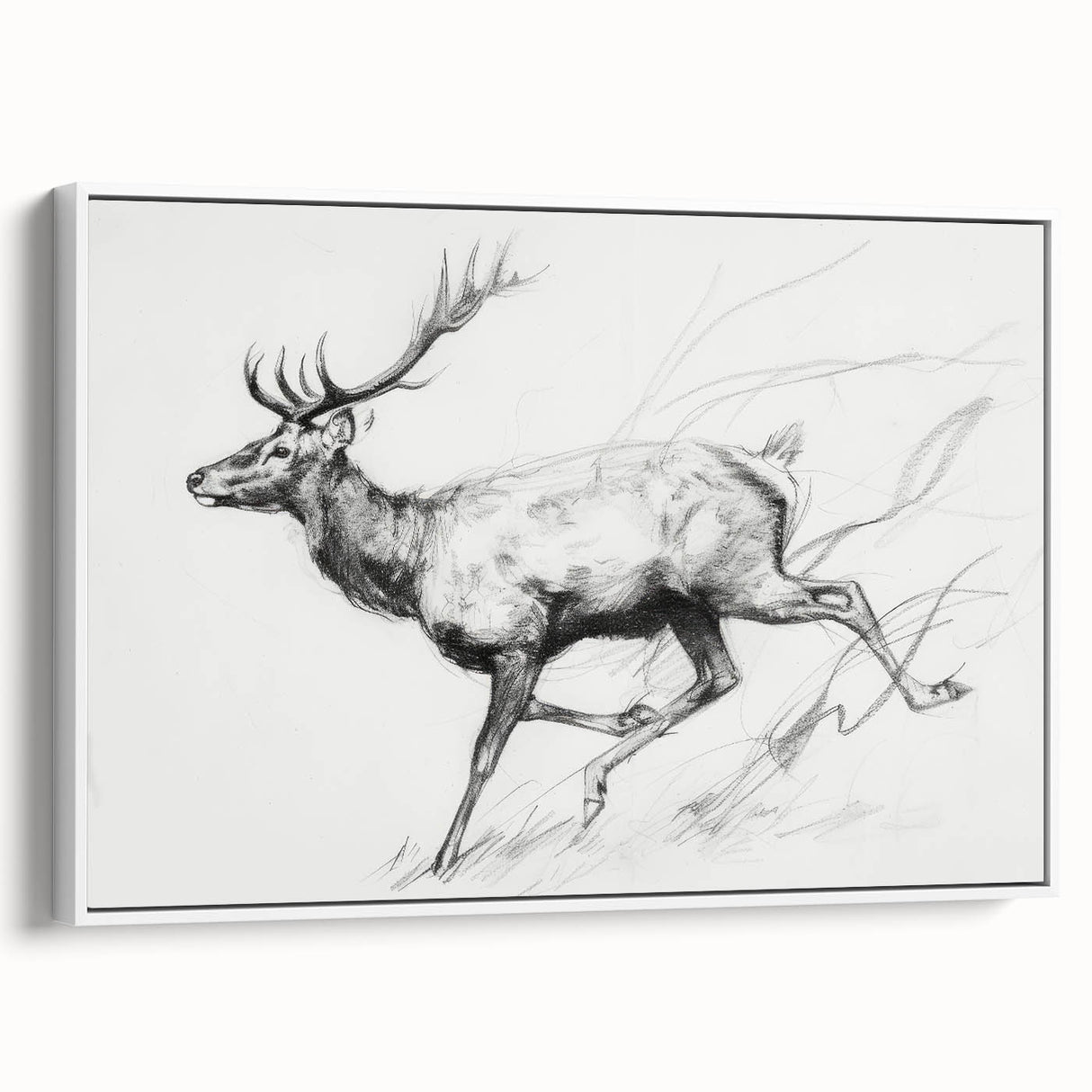 Abstract figurative framed canvas artwork showcasing a white side view with intricate designs, perfect for modern home decor and artistic expression. Ideal for enhancing living spaces with contemporary elegance and creativity.