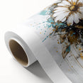 Vibrant rolled canvas showcasing an abstract floral design in hues of blue, pink, and green, ideal for modern home decor or art enthusiasts, securely packaged for delivery.