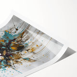 Abstract floral rolled print depicting vibrant colors, intricate patterns, and a modern artistic design, perfect for home decor or gallery displays, packaged securely in a sturdy tube.