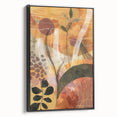 Black and white wall art featuring a vintage poster-style landscape painting on framed canvas, ideal for bedroom decor.
