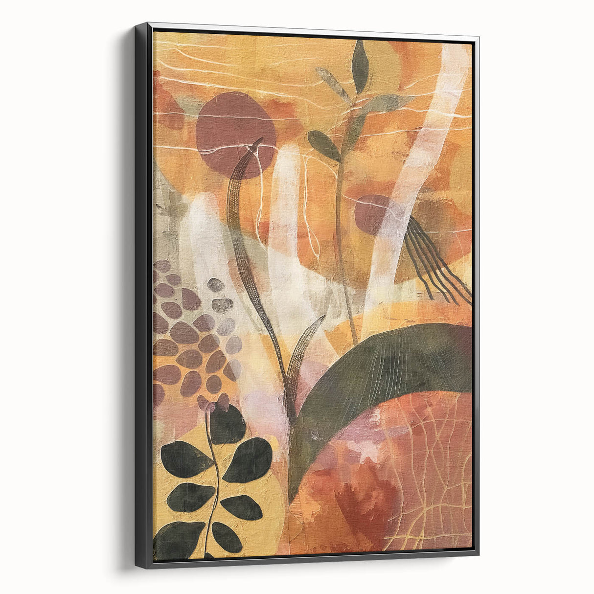 Black and white wall art featuring a vintage poster-style landscape painting on framed canvas, ideal for bedroom decor.