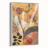 Vintage poster art featuring a colorful autumn scene on extra large framed canvas, ideal for living room decor.