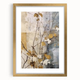 Elegant Gold & Gray Floral Wall Art – Modern Canvas Print