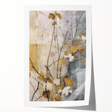 Elegant Gold & Gray Floral Wall Art – Modern Canvas Print