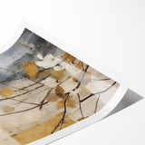 Elegant Gold & Gray Floral Wall Art – Modern Canvas Print