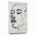 Abstract figurative acrylic artwork displayed in a glass frame, showcasing vibrant colors and intricate pin details, ideal for modern home decor.