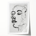 Abstract figurative rolled print showcasing vibrant colors and intricate shapes, ideal for modern home decor, packaged securely in a protective cardboard tube.