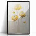Framed acrylic artwork showcasing an abstract floral design with vibrant colors and intricate patterns, presented in a sleek black frame, perfect for modern decor.