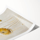 Abstract floral design printed on a rolled canvas, showcasing vibrant colors and intricate patterns, ideal for modern home decor. Packaged securely in a durable cardboard tube for delivery.