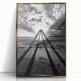 Framed acrylic art piece showcasing an abstract landscape with vibrant gold accents, ideal for modern home decor, adding a touch of elegance and sophistication.