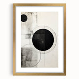 Abstract minimalist wall art framed in gold, showcasing a soft color palette and geometric design, enhancing modern decor. Ideal for stylish home interiors.