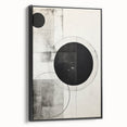 Framed minimalist black abstract wall art showcasing sleek lines and geometric shapes, designed to enhance modern interiors with a sophisticated touch.