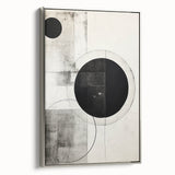 Framed abstract minimalist wall art in silver, showcasing geometric patterns and soft hues, ideal for modern home decor. Perfect for enhancing any living space.