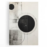 Abstract minimalist wall art on stretched canvas, showcasing soothing pastel colors and geometric shapes, perfect for modern home decor or office spaces.