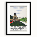 Charming Church Landscape Wall Art - Traditional Easter Decor Print