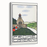Charming Church Landscape Wall Art - Traditional Easter Decor Print