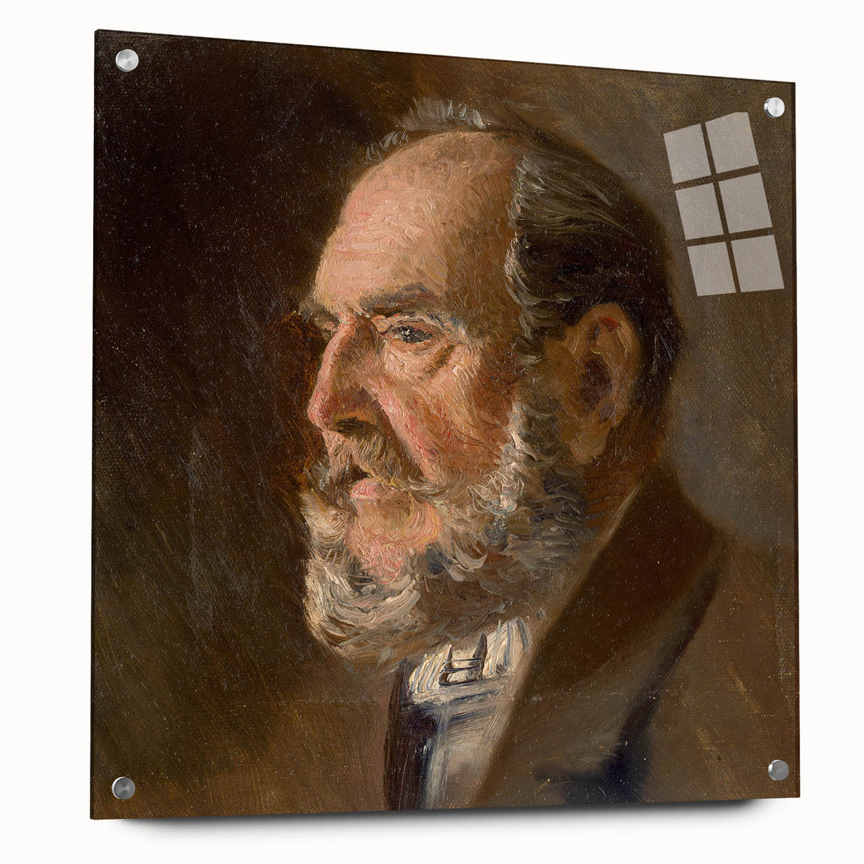 Realistic Wall Art - Portrait Study of an Elderly Man in Classical Realism