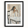 Abstract figurative frame with a black mat, showcasing a modern art design that emphasizes bold colors and dynamic shapes, perfect for contemporary decor.
