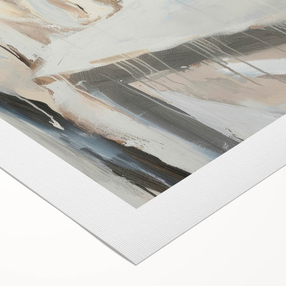 Abstract figurative art print on rolled canvas showcasing vibrant colors and dynamic shapes, ideal for modern home decor; securely packaged in a protective tube.
