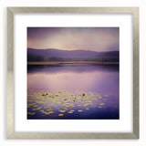 Abstract landscape frame displaying a silver mat, showcasing a modern artwork with soft colors and flowing shapes, perfect for contemporary home decor.