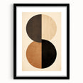 Abstract minimalist wall art framed in black with a white mat, showcasing geometric shapes and subtle color variations, perfect for modern decor.