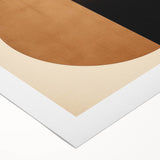 Abstract minimalist wall art on rolled canvas, showcasing soft pastel colors and geometric shapes, perfect for modern home decor. Packaged securely in a cardboard tube for delivery.