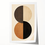 Abstract minimalist wall art print featuring soft pastel colors and geometric shapes, rolled and ready for display, showcasing modern design aesthetics.