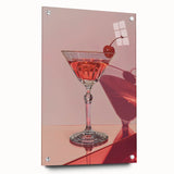 Large abstract wall art on acrylic glass featuring vibrant colors, ideal for dining room decor.