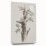 Abstract floral design on acrylic glass side view, showcasing vibrant colors and dynamic shapes, accented with decorative pins for a modern artistic touch. Perfect for contemporary home decor.