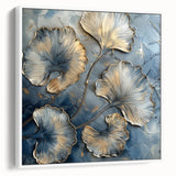 Framed canvas artwork showcasing a vibrant abstract floral design in shades of pink, green, and blue, viewed from the side against a clean white background. Ideal for modern home decor, this piece adds a touch of elegance and color to any interior setting.
