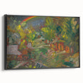 Expressionist Art - Rainbow Over a Village Abstract Landscape Wall Art
