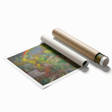 Expressionist Art - Rainbow Over a Village Abstract Landscape Wall Art