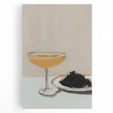 Large black and white stretched canvas featuring assorted kitchen utensils, ideal for kitchen wall art.