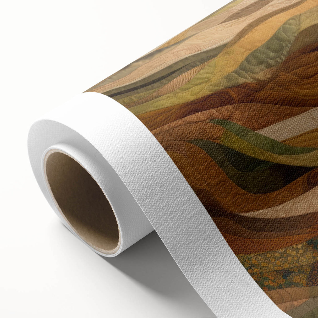 Art Deco poster featuring autumnal scenery in warm orange and brown tones on rolled canvas, suitable for nursery wall art.